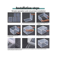 صندوق تخزين أحذية قابل للتكديس من 1CHASE، أسود اللون، يفتح من الجانب، طقم من 6 قطع