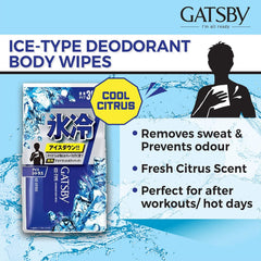 Mandom - Gatsby Ice Type Deodorant Body Wipes