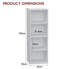 Mahmayi Wooden Storage Display Shelves 4-Tier Freestanding
