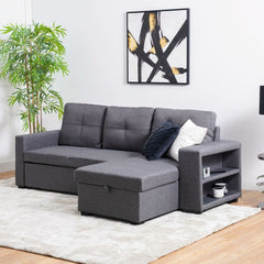 Castro 3-Seater Reversible Fabric Corner Sofa Bed