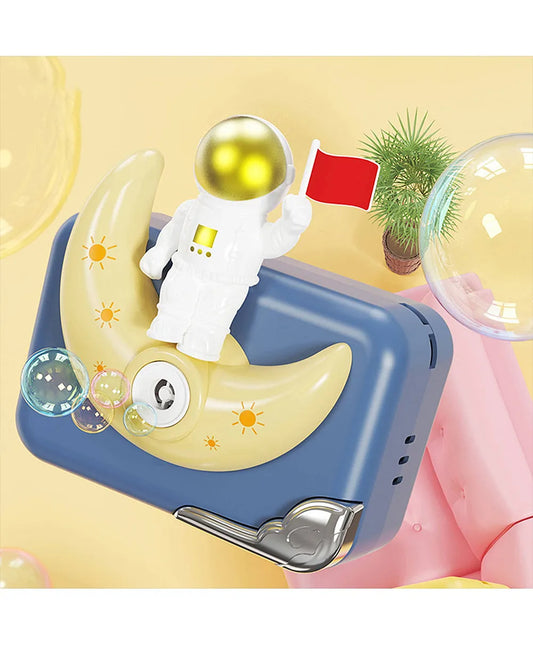 كاميرا أطفال STEM لنفخ فقاعات الفضاء - لعبة كهربائية مزودة بموسيقى وأضواء للأطفال من عمر 3 سنوات فما فوق