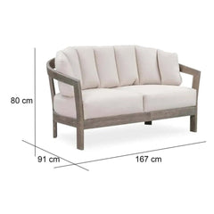 Bridgeport 2-Seater Acacia Wood Sofa (167 x 91 x 80 cm)
