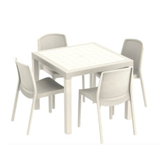 Cosmoplast Cedarattan 4-seater Outdoor Dining Set of Table & Chairs