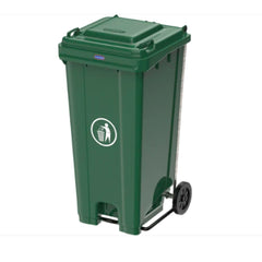 Cosmoplast Industrial Waste Bin with Pedal & Wheels 120L