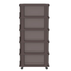 Cosmoplast Cedargrain 5 Tiers Storage Cabinet with Drawers & Wheels