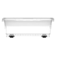 Cosmoplast Clear Plastic Underbed Storage Box with Wheels & Lockable Lid 25L