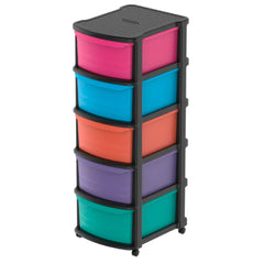 Cosmoplast Multipurpose Storage Cabinet with Wheels -5 Tiers