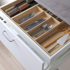 IKEA UPPDATERA Cutlery tray/tray with spice rack, light bamboo, 72x50 cm