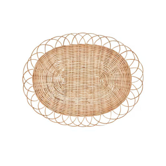 IKEA VARGFISK Place mat, natural/rattan handmade, 35 cm