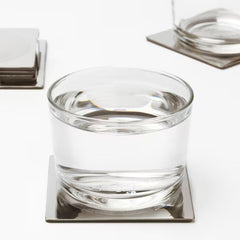 IKEA GROGGY Coaster, square/stainless steel, 8x8 cm