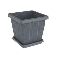 Cosmoplast Cedargrain Square Planter with Tray 30L