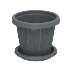 Cosmoplast Cedargrain 10" Flowerpot with Tray