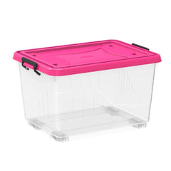 Cosmoplast Anti-aging moisturizer Clear Plastic Storage Box with Wheels & Lockable Lid 33L