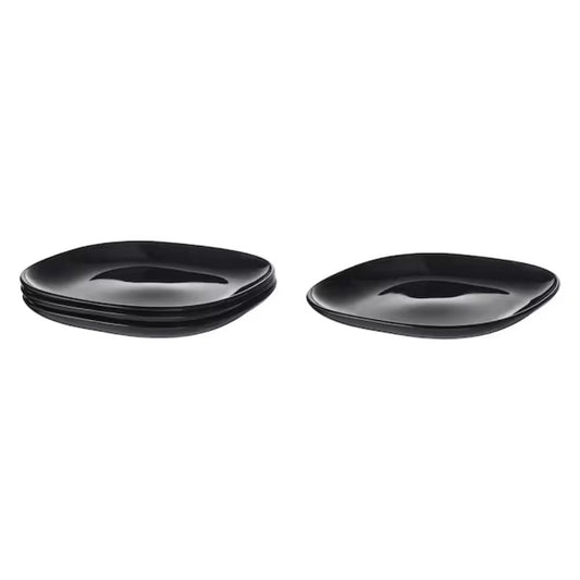 IKEA BACKIG Plate, black, 25x25 cm