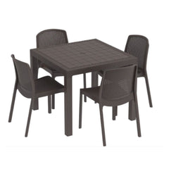 Cosmoplast Cedarattan 4-seater Outdoor Dining Set of Table & Chairs