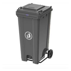 Cosmoplast Industrial Waste Bin with Pedal & Wheels 120L