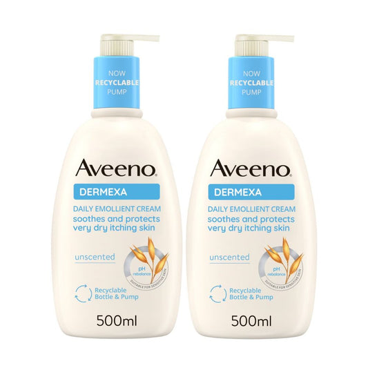 Aveeno Dermexa Cream Duo for Very Dry Itchy Skin 1L Mega Bundle