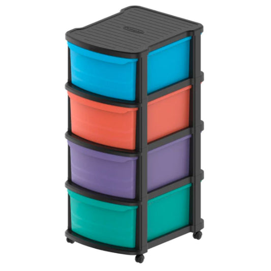 Cosmoplast Tiers Multipurpose Storage Cabinet with Wheels 4