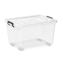 Cosmoplast Anti-aging moisturizer Clear Plastic Storage Box with Wheels & Lockable Lid 33L