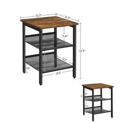 Vasagle LET23X Nightstand Combo with 2 Adjustable Mesh Shelves