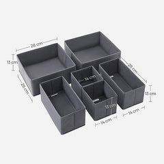 Songmics Grey RDZ06G Stylish 6 Fabric Drawer Organizer