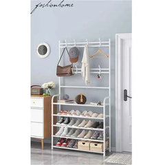 5-Tier Stainless Steel Coat And Shoes Rack