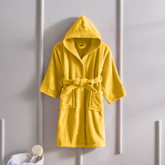 BYFT Daffodil 10 Year Kids Hooded Bathrobe (120x124 Cm) Terry Cotton - 400 Gsm