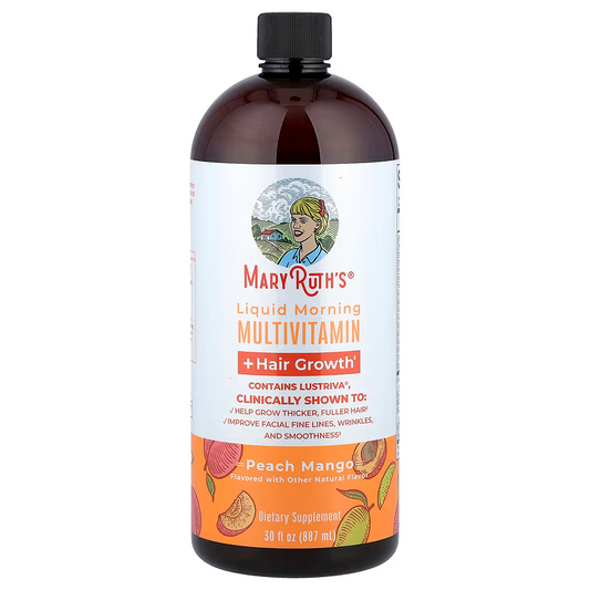 MaryRuth's Liquid Morning Multivitamin + Hair Growth Peach Mango 30 fl oz (887 ml)