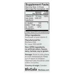 BioGaia Probiotics Drops With Vitamin D for Baby, Infants, Newborn and Kids Colic, Spit-Up, Constipation and Digestive Comfort, 1 Pediatrician Recommended Probiotic for Colic, 10 ML, 0.34 oz, 1 Pack