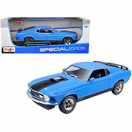 Maisto 1:18 SE 1970 FORD MUSTANG MACH 1LIGHT BLUE