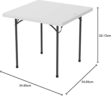 Square Folding Table with Steel Legs