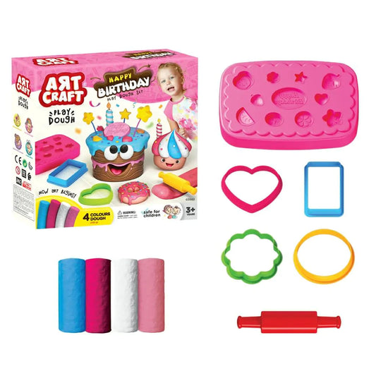 Art Craft Happy Birthday Play Dough Set by Dede – 200g