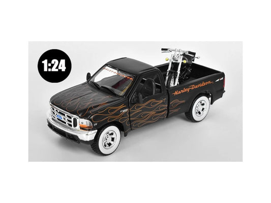 Maisto R1:24 FORD F-350 SUPER DUTY PICKUP W/ 1:24 FXSTB NIGHT TRAIN
