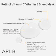 APLB - Retinol Vitamin C Vitamin E Sheet Mask
