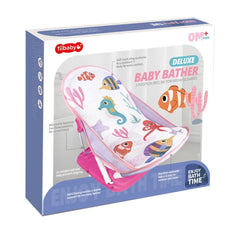 STEM Deluxe Pillow-Free Baby Shower Chair - Baby Bather with 3-Position Recline  Pink Color