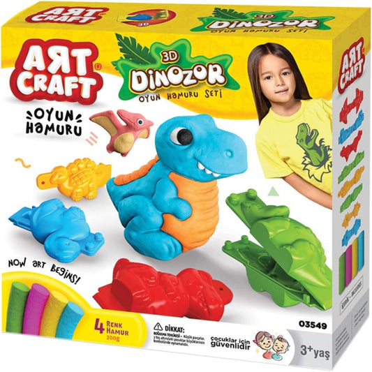 Art Craft 3D Dinosaurs Dough Set by Dede Toys – 200g, Multicolor