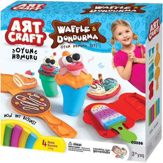 Dede Toys Art Craft Waffle and Ice-Cream Dough Set – Multicolor