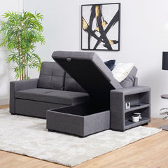Castro 3-Seater Reversible Fabric Corner Sofa Bed