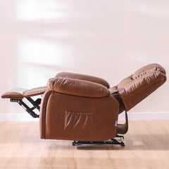 Mina 1 Seater Manual Air Leather Recliner with Cupholder and Pockets