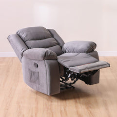 Mina 1 Seater Manual Air Leather Recliner with Cupholder and Pockets