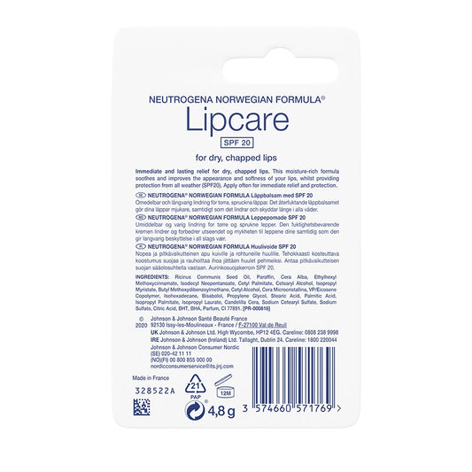 Neutrogena Norwegian Formula Lip Care SPF 20 4.8g