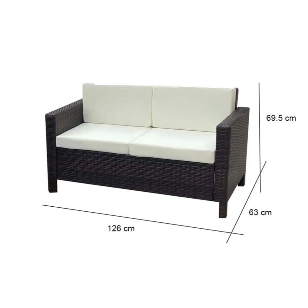 Antwerp 4-Seater PE Rattan & Steel Sofa Set W/Cushions