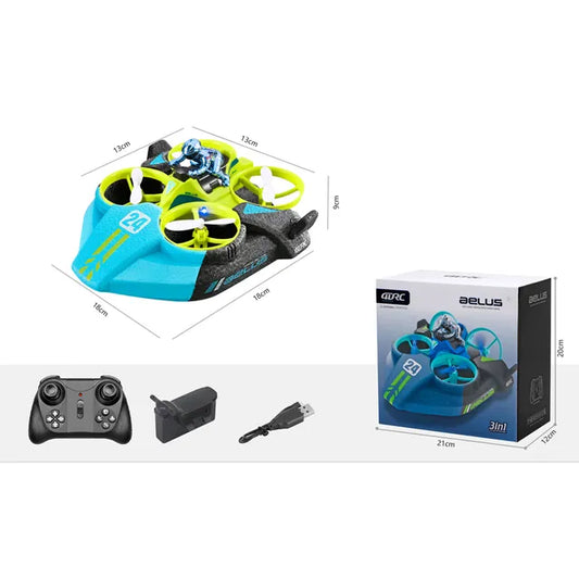 STEM Sea, land and air RC four-axle flying car