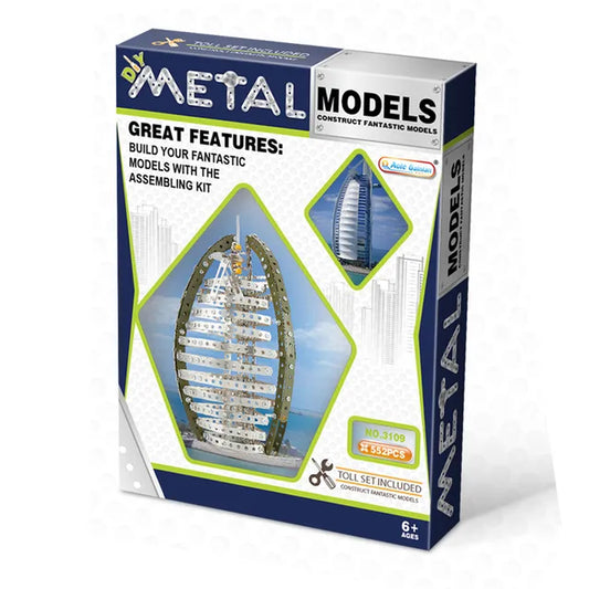 Stem 552 PCS Metal Models - Burj al Arab - Build Your Fantastic Assembling Kit - Tool Set Included