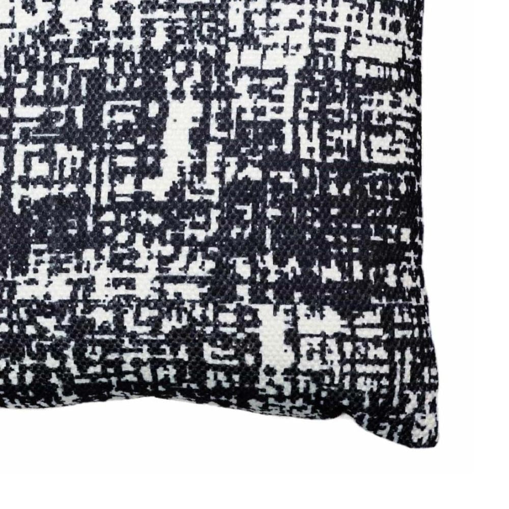 Handwoven PET Yarn Chair Cushion (45 cm x 45 cm, Black & White)