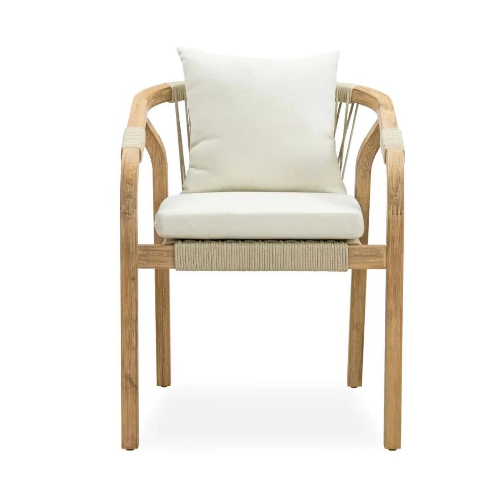 Angelo Acacia Wood & Rope Chair (2 Pc., 60 x 62 x 75 cm)