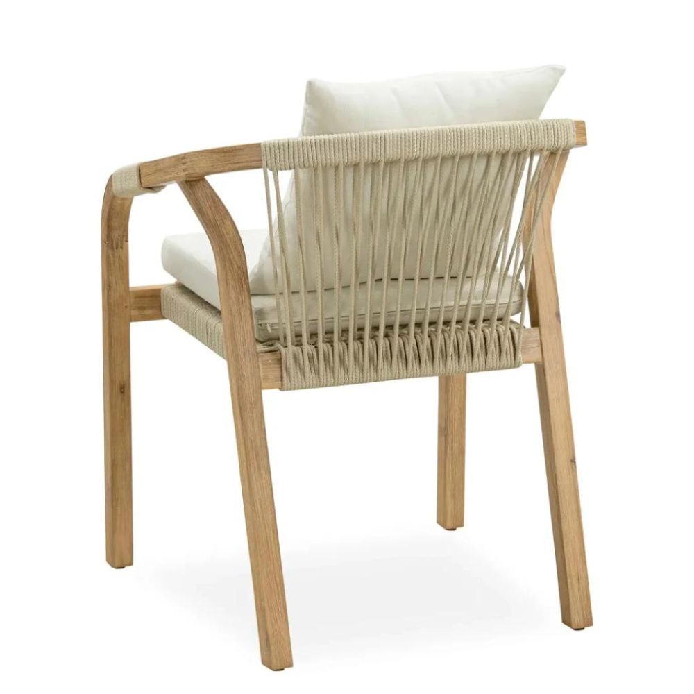 Angelo Acacia Wood & Rope Chair (2 Pc., 60 x 62 x 75 cm)