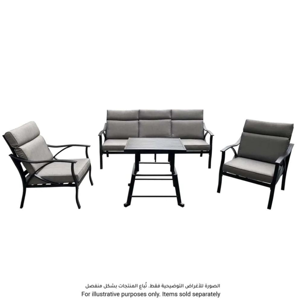 Emory 3-Seater Steel & Olefin Sofa (82 x 192 x 90 cm)