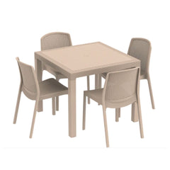 Cosmoplast Cedarattan 4-seater Outdoor Dining Set of Table & Chairs