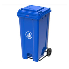 Cosmoplast Industrial Waste Bin with Pedal & Wheels 120L